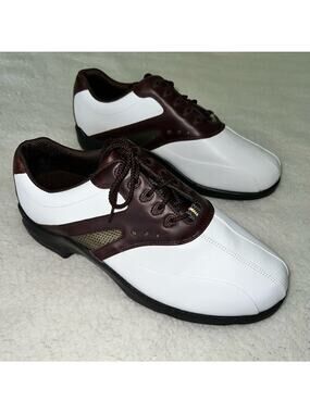 Footjoy Super Lites White/Brown - size 10‎